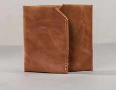 Leather Men Slim Small Wallet Trifold Small Vintage billfold Wallet for Men