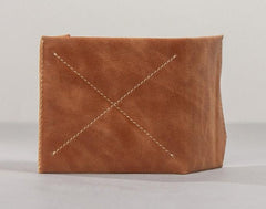 Leather Men Slim Small Wallet Trifold Small Vintage billfold Wallet for Men