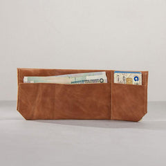 Leather Men Slim Small Wallet Trifold Small Vintage billfold Wallet for Men
