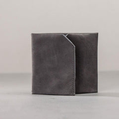 Leather Men Slim Small Wallet Trifold Small Vintage billfold Wallet for Men