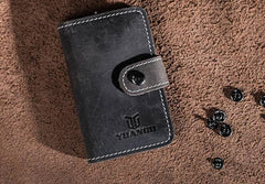 Men Leather Key Holder Key Wallet Bifold Small Key Holder billfold Wallet for Men