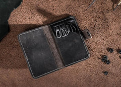 Men Leather Key Holder Key Wallet Bifold Small Key Holder billfold Wallet for Men