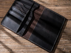 Leather Men Small Slim Travel Wallet Passport Wallets Bifold billfold Wallets for Men
