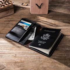 Leather Men Small Slim Travel Wallet Passport Wallets Bifold billfold Wallets for Men