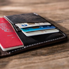 Leather Men Small Slim Travel Wallet Passport Wallets Bifold billfold Wallets for Men