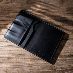 Leather Men Small Slim Travel Wallet Passport Wallets Bifold billfold Wallets for Men