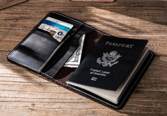 Leather Men Small Slim Travel Wallet Passport Wallets Bifold billfold Wallets for Men