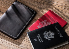 Leather Men Small Slim Travel Wallet Passport Wallets Bifold billfold Wallets for Men