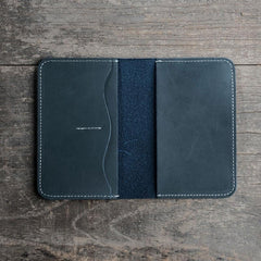 Leather Men Small Slim Travel Wallet Passport billfold Wallet Bifold for Men
