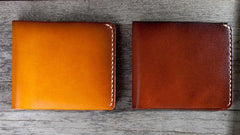 Leather Men Small Wallet Bifold Vintage billfold Wallet for Men