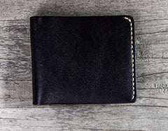 Leather Men Small Wallet Bifold Vintage billfold Wallet for Men