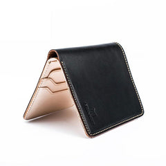 Leather Men Small Wallets Bifold Vintage billfold Wallet for Men