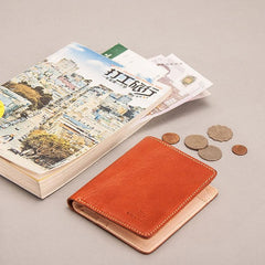 Leather Men Small Wallets Bifold Vintage billfold Wallet for Men