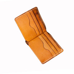 Leather Men Small Wallet Bifold Vintage billfold Wallet for Men