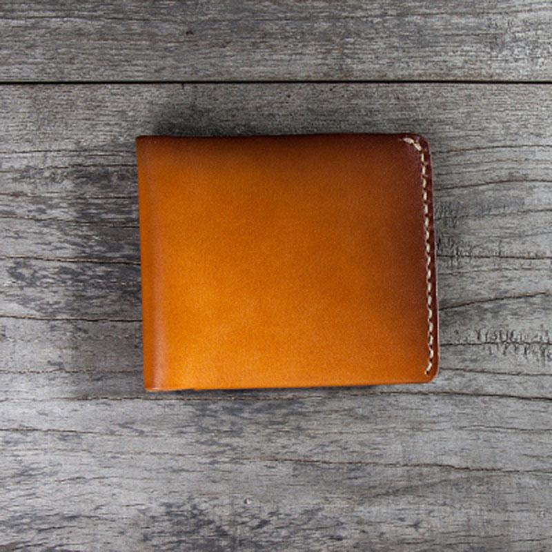 Leather Men Small Wallet Bifold Vintage billfold Wallet for Men