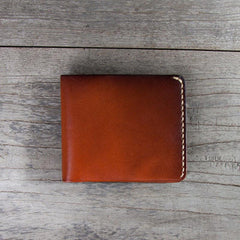 Leather Men Small Wallet Bifold Vintage billfold Wallet for Men