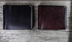 Leather Men Small Wallet Bifold Vintage billfold Wallet for Men