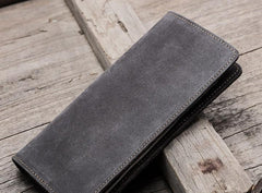Leather Men Travel Wallet Passport Wallets Bifold Long Wallets for Men