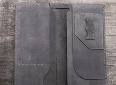 Leather Men Travel Wallet Passport Wallets Bifold Long Wallets for Men
