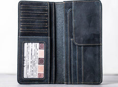 Leather Men Travel Wallets Passport Wallet Bifold Long Wallets for Men