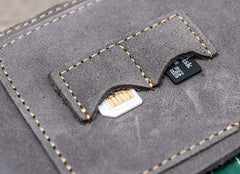 Leather Men Travel Wallet Passport Wallets Bifold Long Wallets for Men