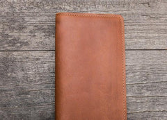 Leather Men Travel Wallet Passport Wallets Bifold Long Wallets for Men