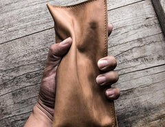 Leather Men Travel Wallet Passport Wallet Bifold Long Wallets for Men