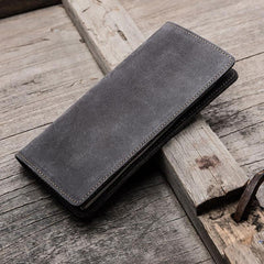 Leather Men Travel Wallet Passport Wallets Bifold Long Wallets for Men