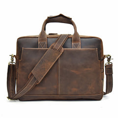 Leather Men Vintage Briefcase Handbag Shoulder Bag Work Bag For Men