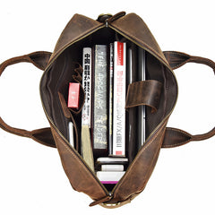 Leather Men Vintage Briefcase Handbag Shoulder Bag Work Bag For Men