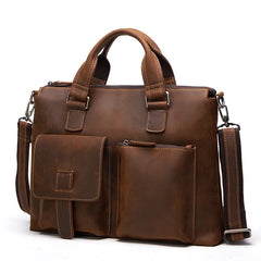 Vintage Leather Men Briefcase Work Bag Business Bag Laptop Bags For Men