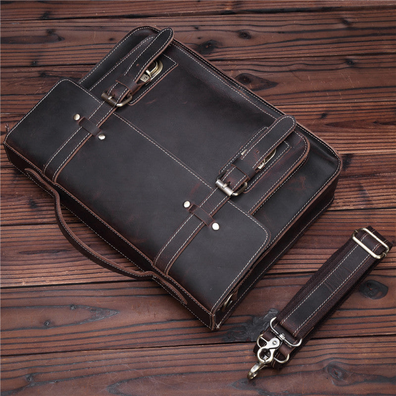 Leather Vintage Mens Briefcase Lawyer Briefcase Laptop Briefcase Business Briefcase For Men