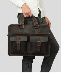 Leather Vintage Mens Briefcase Lawyer Briefcases Laptop Briefcase Business Briefcase For Men