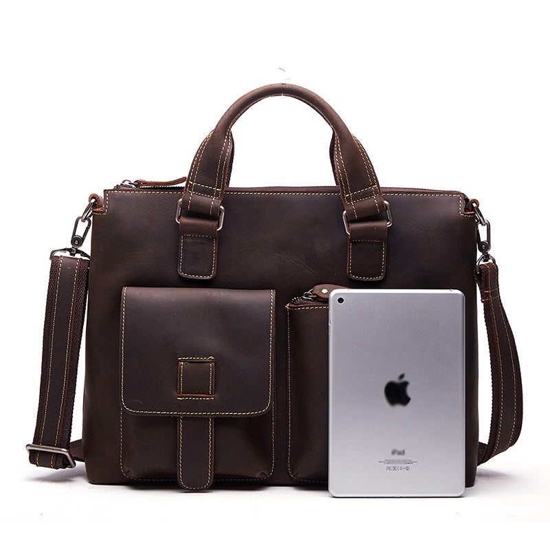Vintage Leather Men Briefcase Work Bag Business Bag Laptop Bags For Men