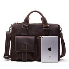 Vintage Leather Men Briefcase Work Bag Business Bag Laptop Bags For Men