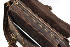Leather Men Vintage Coffee Messenger Bag Shoulder Bag for Men