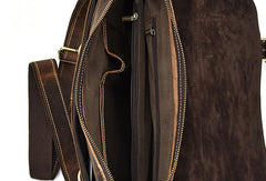 Leather Men Vintage Coffee Messenger Bag Shoulder Bag for Men