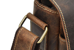Leather Men Vintage Coffee Messenger Bag Shoulder Bag for Men