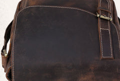 Leather Men Vintage Coffee Messenger Bag Shoulder Bag for Men