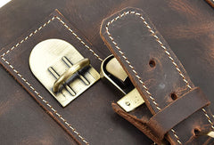 Leather Men Vintage Coffee Messenger Bag Shoulder Bag for Men