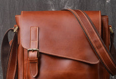 Leather Men Vintage Coffee Messenger Bag Shoulder Bag for Men
