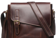 Leather Men Vintage Coffee Messenger Bag Shoulder Bag for Men