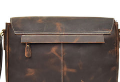 Leather Men Vintage Coffee Messenger Bag Shoulder Bag for Men