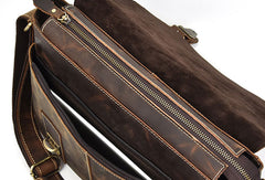 Leather Men Vintage Coffee Messenger Bag Shoulder Bag for Men