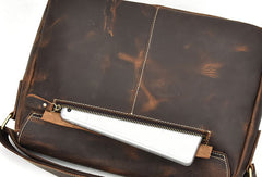 Leather Men Vintage Coffee Messenger Bag Shoulder Bag for Men