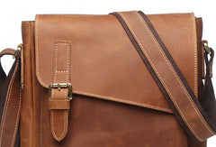 Leather Men Vintage Coffee Messenger Bag Shoulder Bag for Men