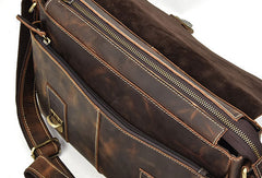 Leather Men Vintage Coffee Messenger Bag Shoulder Bag for Men