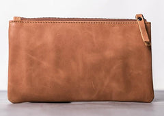Leather Men Zipper Slim Wallet Phone Clutch Long Wallets for Men