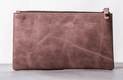 Leather Men Zipper Slim Wallet Phone Clutch Long Wallets for Men