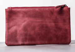 Leather Men Zipper Slim Wallet Phone Clutch Long Wallets for Men